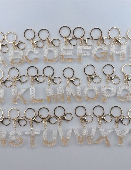 Crystal Gutta Percha Letter Keychain European And American Style