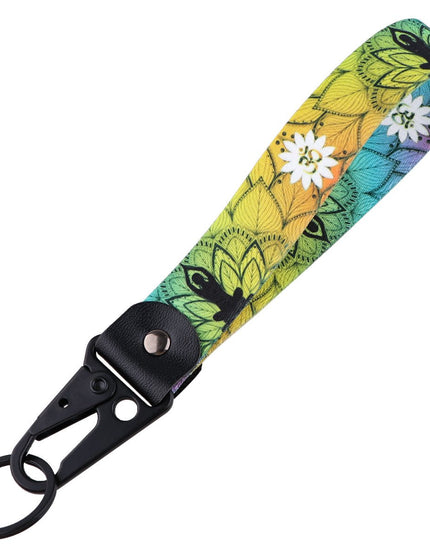 Cherry Blossom Leather Metal Keychains