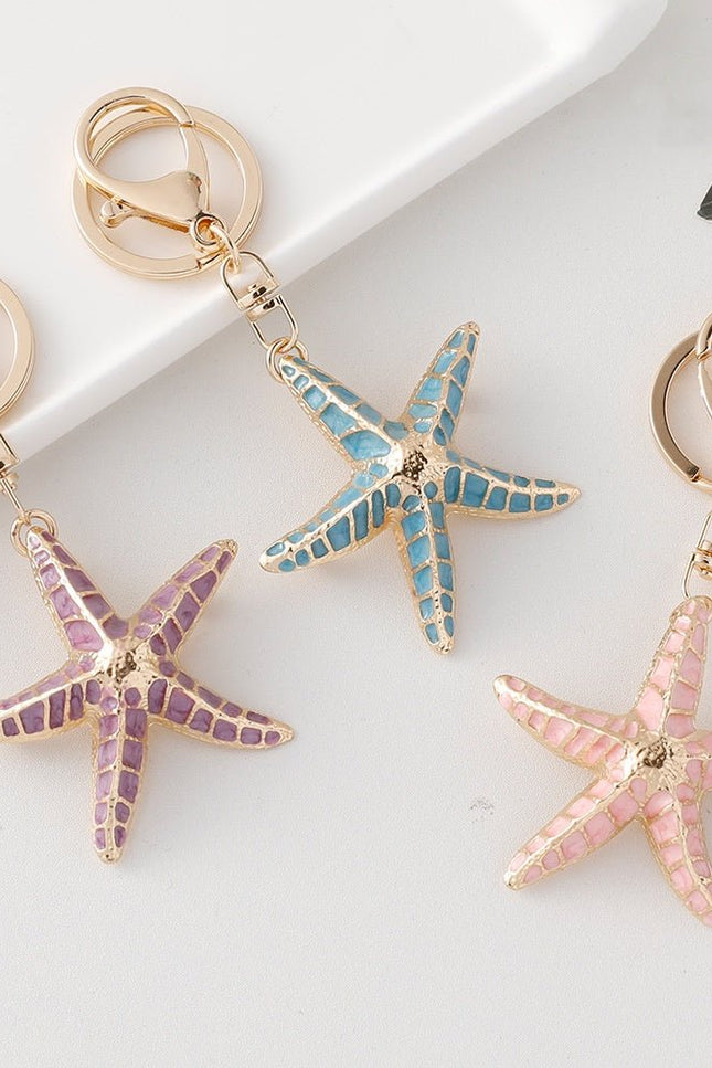 Starfish Shell Keychain Ocean Series