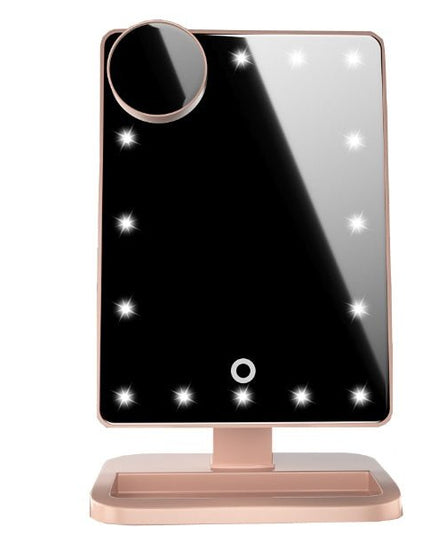 Touch Screen Makeup Mirror With 20 LED Light Bluetooth Music Speaker 10X Magnifying Mirrors Lights