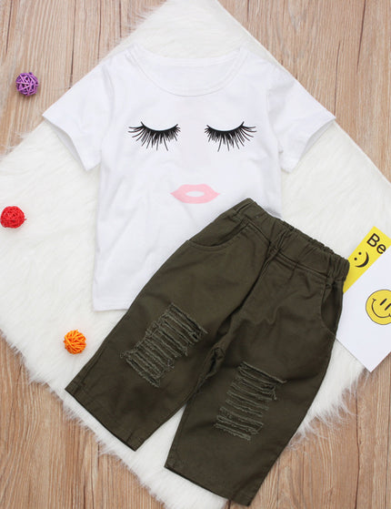 Pudcoco Girl Set 6M-4Y  Kid Baby Girls Eyelash Tops T-shirt Pants Leggings Outfits Set Clothes