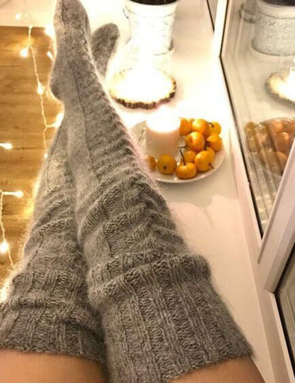 Knitted socks over the knee lengthened stockings