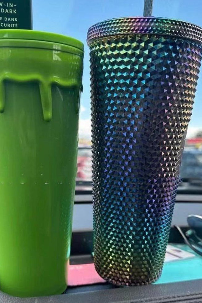 Double-layer Plastic Cups With Straw