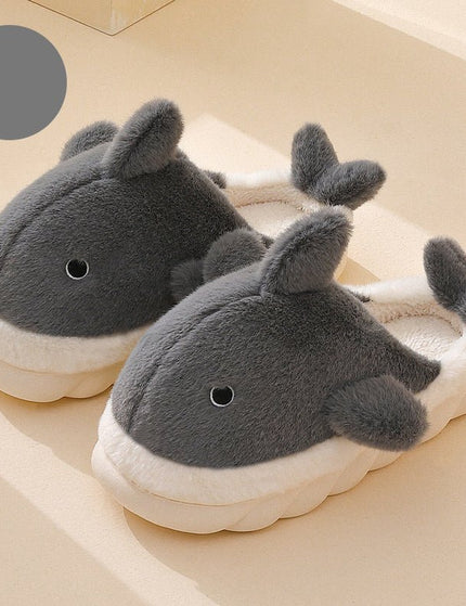Shark Slippers Soft Sole Furry Shoes Home Bedroom Slippers Women