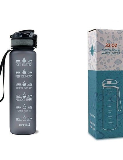 1L Tritan Water Bottle With Time Marker Bounce Cover Motivational Water Bottle Cycling Leakproof Cup For Sports Fitness Bottles