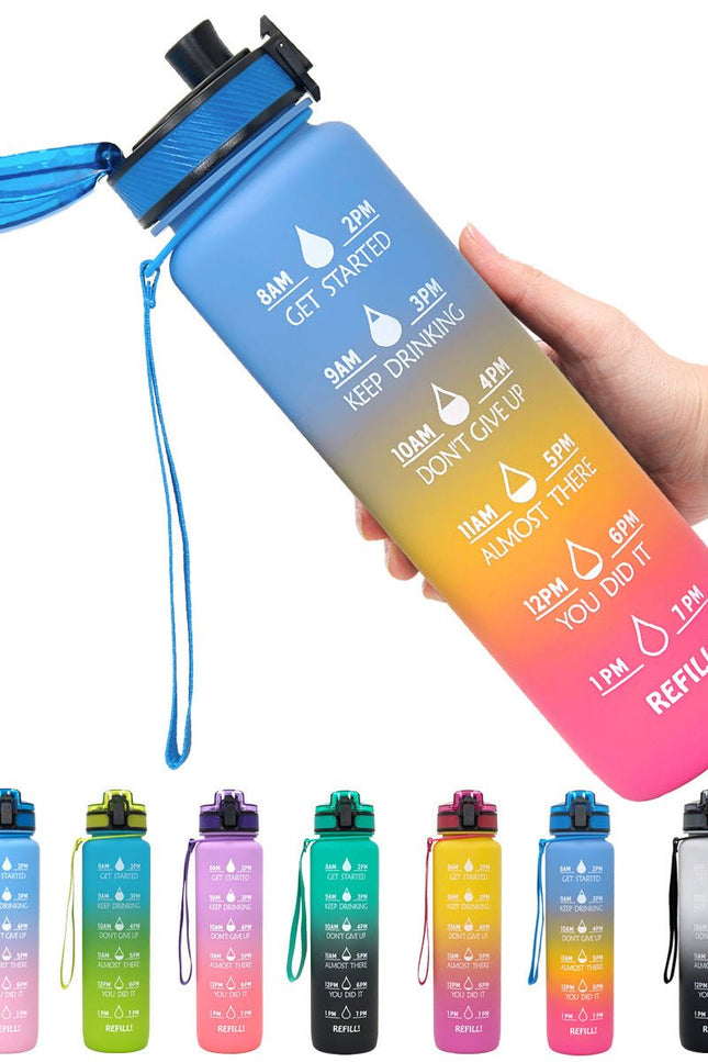 1L Tritan Water Bottle With Time Marker Bounce Cover Motivational Water Bottle Cycling Leakproof Cup For Sports Fitness Bottles