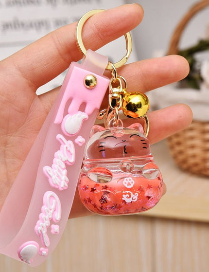 Cartoon Acrylic Floating Fortune Cat Keychain