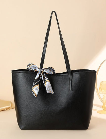 Solid Color Scarf Decorated Ladies Shoulder Bag