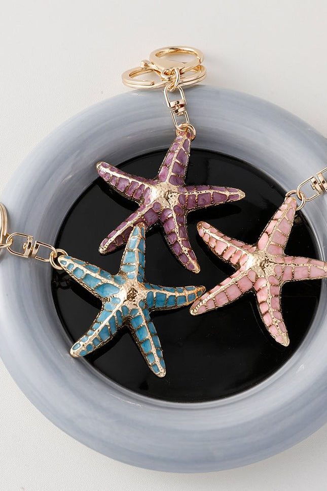 Starfish Shell Keychain Ocean Series