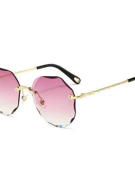 Polygonal Sunglasses Women Rimless Trimmed Sunglasses