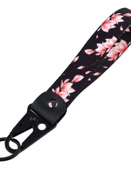 Cherry Blossom Leather Metal Keychains