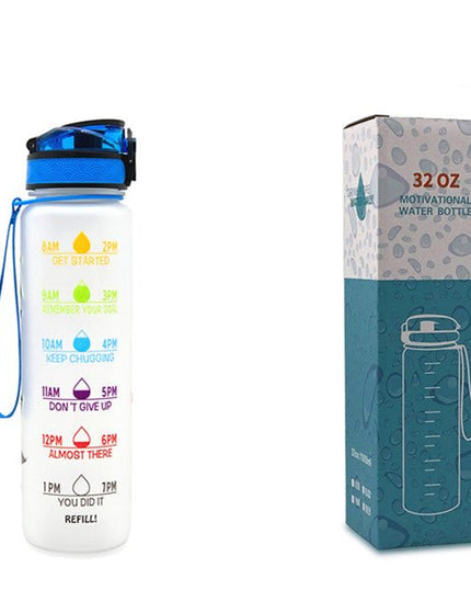 1L Tritan Water Bottle With Time Marker Bounce Cover Motivational Water Bottle Cycling Leakproof Cup For Sports Fitness Bottles