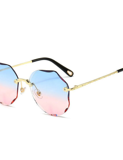 Polygonal Sunglasses Women Rimless Trimmed Sunglasses