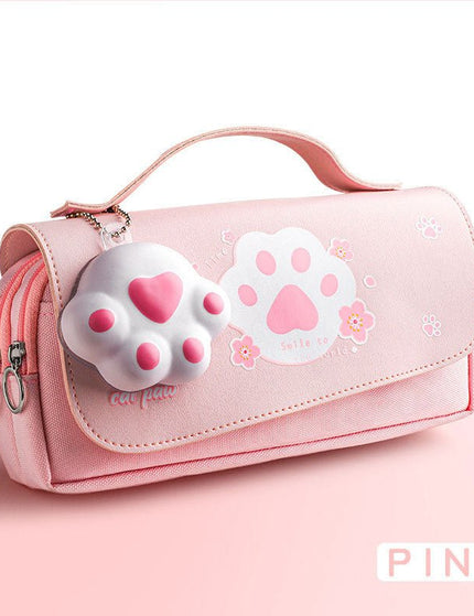 Decompression Pencil Bag Net Red Portable Pencil Bag Primary School Girl