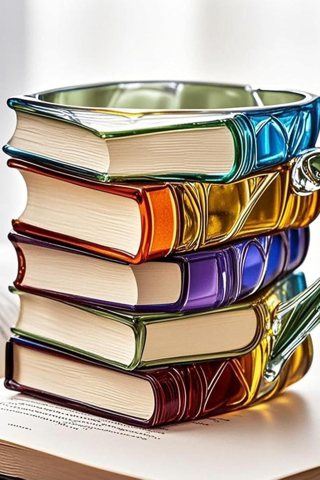 Painted Book Coffee Cup Unique Book Stacking Coffee Cup