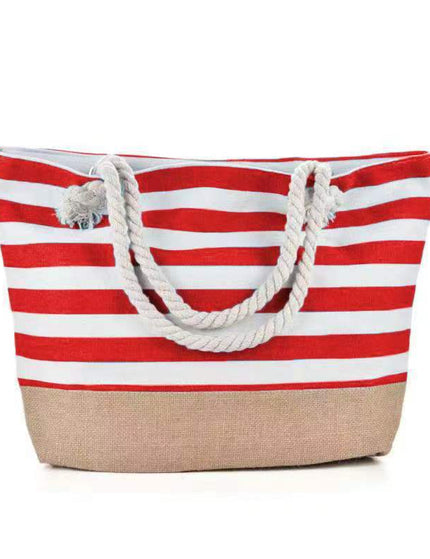 Striped Beach Bag Casual Large Capacity Women Shoulder Bags