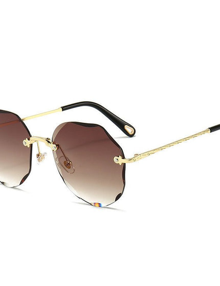 Polygonal Sunglasses Women Rimless Trimmed Sunglasses