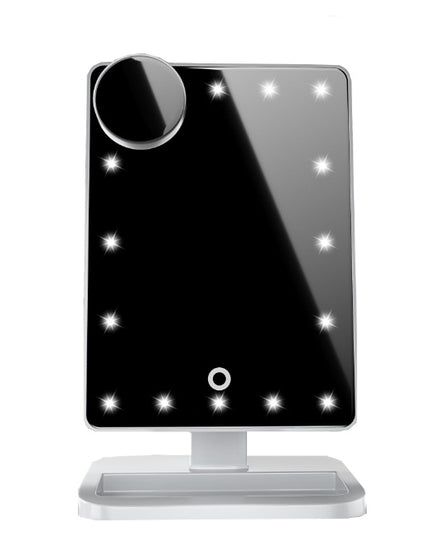 Touch Screen Makeup Mirror With 20 LED Light Bluetooth Music Speaker 10X Magnifying Mirrors Lights