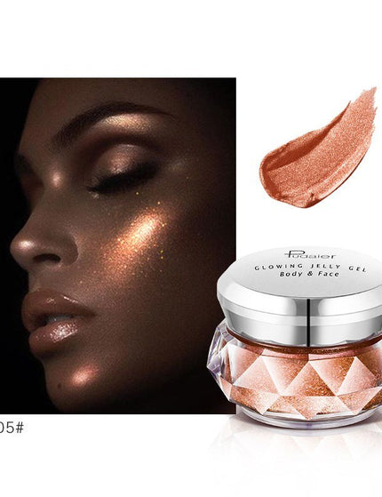 Face Highlighter Jelly Gel Mermaid Eyeshadow Glow Body Glitter Festival Makeup Iluminador Gold Liquid Highlighter Bronzer