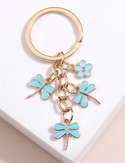 Handmade Dripping Oil Cute Little Bee Flower Keychain
