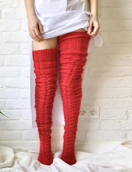 Knitted socks over the knee lengthened stockings