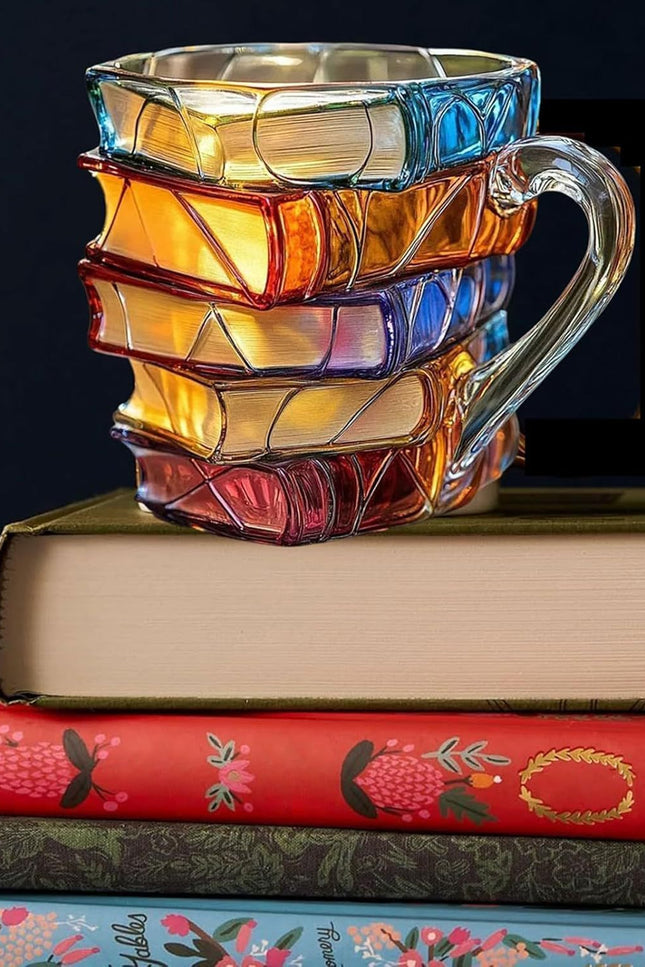 Painted Book Coffee Cup Unique Book Stacking Coffee Cup