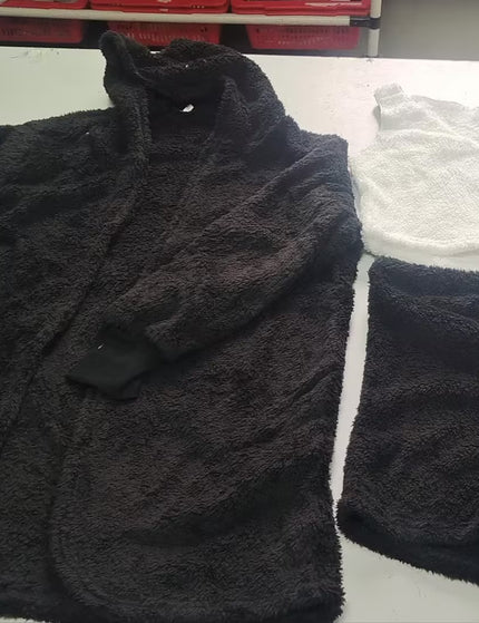 3pcs Womens Clothing Long Sleeve Crop Tank Top And Drawstring Shorts Pajama Set