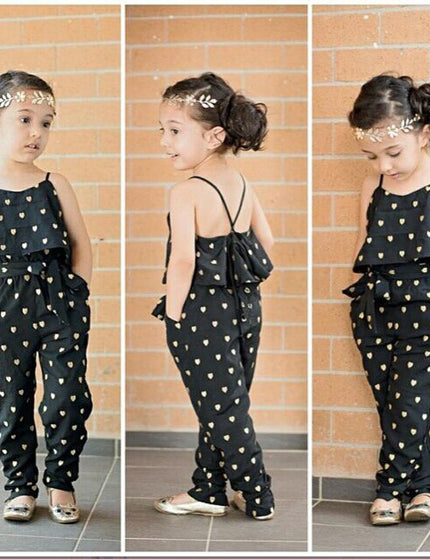 Fashion Summer Kids Girls Clothing Sets Cotton Sleeveless Polka Dot Strap Girls Jumpsuit Clothes Sets Outfits Children Suits