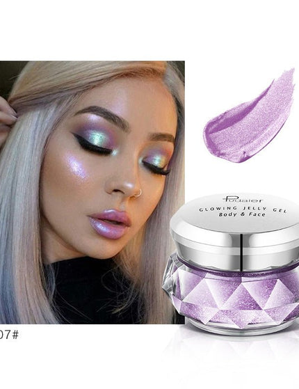 Face Highlighter Jelly Gel Mermaid Eyeshadow Glow Body Glitter Festival Makeup Iluminador Gold Liquid Highlighter Bronzer