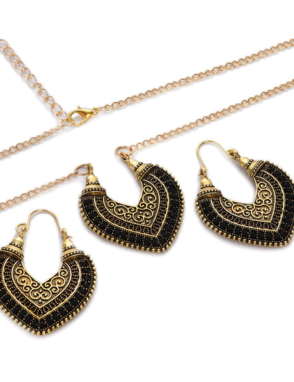 Colored Rope Winding Earrings Necklace Two-piece Set