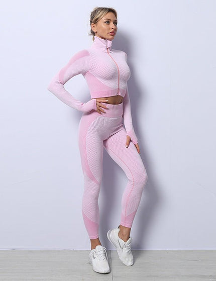 3PCS Yoga Set Seamless Sport Set Women Gym Clothing Leggings Women Crop Top Sports Bra Women Fitness Gym Set Womens Outfits Tracksuit