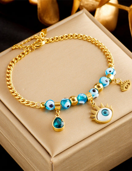 Stainless Steel Gold Plated Punk Fashion Double Layer Bracelet For Women Girl Snake Chain Party Luxury Jewelry