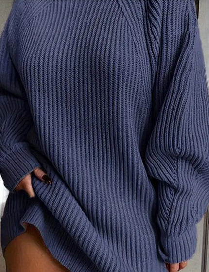 Solid Turtleneck Long Sweater Winter Warm Women Sweater Dress