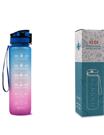 1L Tritan Water Bottle With Time Marker Bounce Cover Motivational Water Bottle Cycling Leakproof Cup For Sports Fitness Bottles