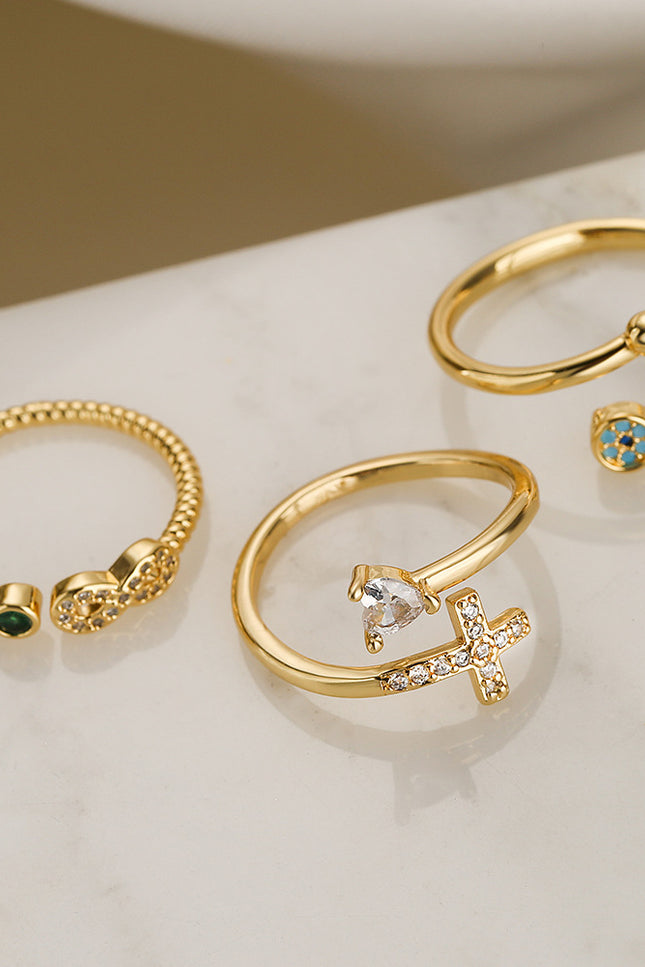 New Fashion Clear Shiny CZ Zircon Cross Evil Eye Rings For Women Girl Finger Accessories Party Jewelry Gift