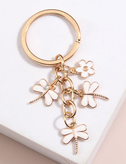 Handmade Dripping Oil Cute Little Bee Flower Keychain