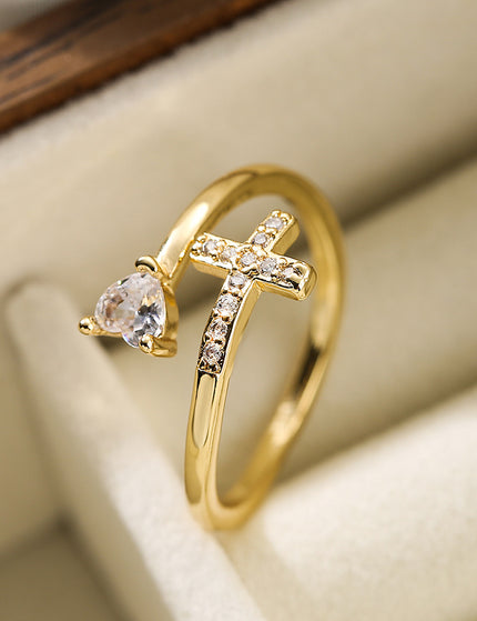 New Fashion Clear Shiny CZ Zircon Cross Evil Eye Rings For Women Girl Finger Accessories Party Jewelry Gift