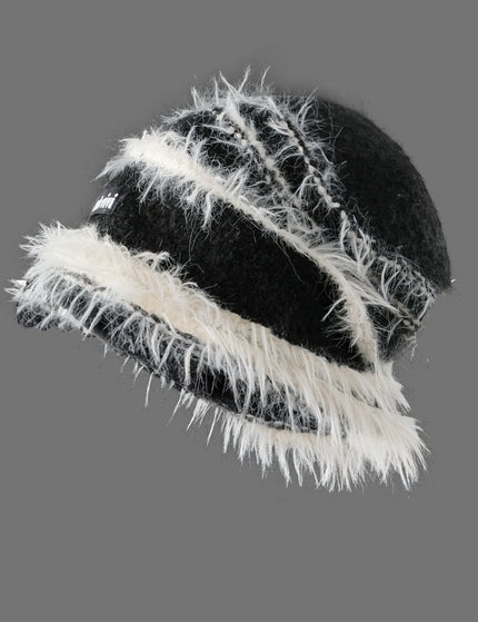 Korean Style Autumn And Winter Plush Knitted Mixed Color Stripe Warm