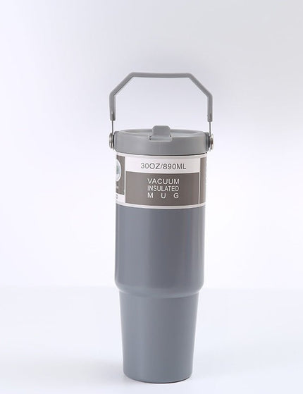 Portable Car Cup Stainless Steel Cup Travel Sports Water Bottle With Handle Cover Coffee Tumbler Cup