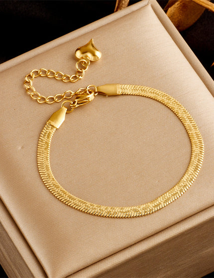 Stainless Steel Gold Plated Punk Fashion Double Layer Bracelet For Women Girl Snake Chain Party Luxury Jewelry