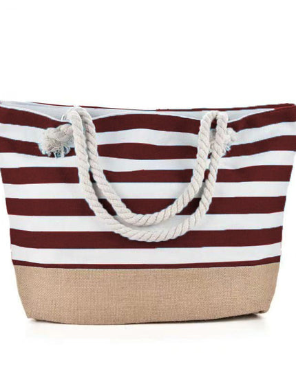 Striped Beach Bag Casual Large Capacity Women Shoulder Bags
