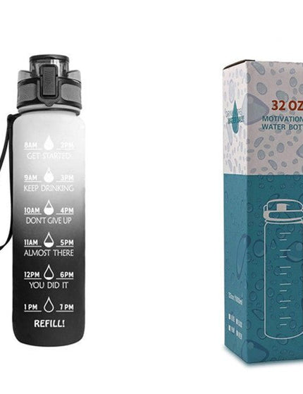 1L Tritan Water Bottle With Time Marker Bounce Cover Motivational Water Bottle Cycling Leakproof Cup For Sports Fitness Bottles