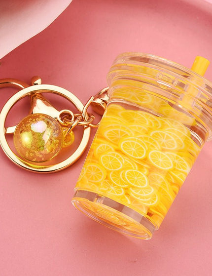Fruit Chip Floating Key Chain Pendant