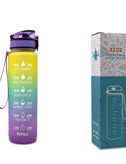 1L Tritan Water Bottle With Time Marker Bounce Cover Motivational Water Bottle Cycling Leakproof Cup For Sports Fitness Bottles