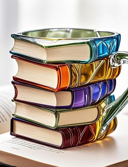 Painted Book Coffee Cup Unique Book Stacking Coffee Cup