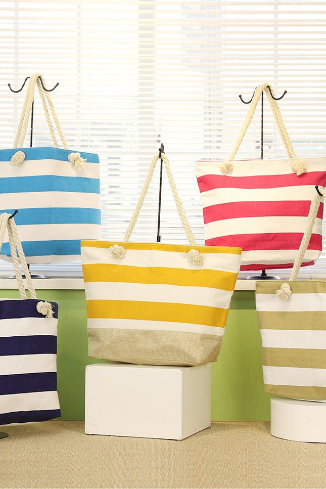 Striped Beach Bag Casual Large Capacity Women Shoulder Bags