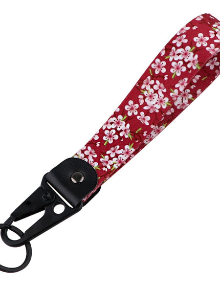 Cherry Blossom Leather Metal Keychains