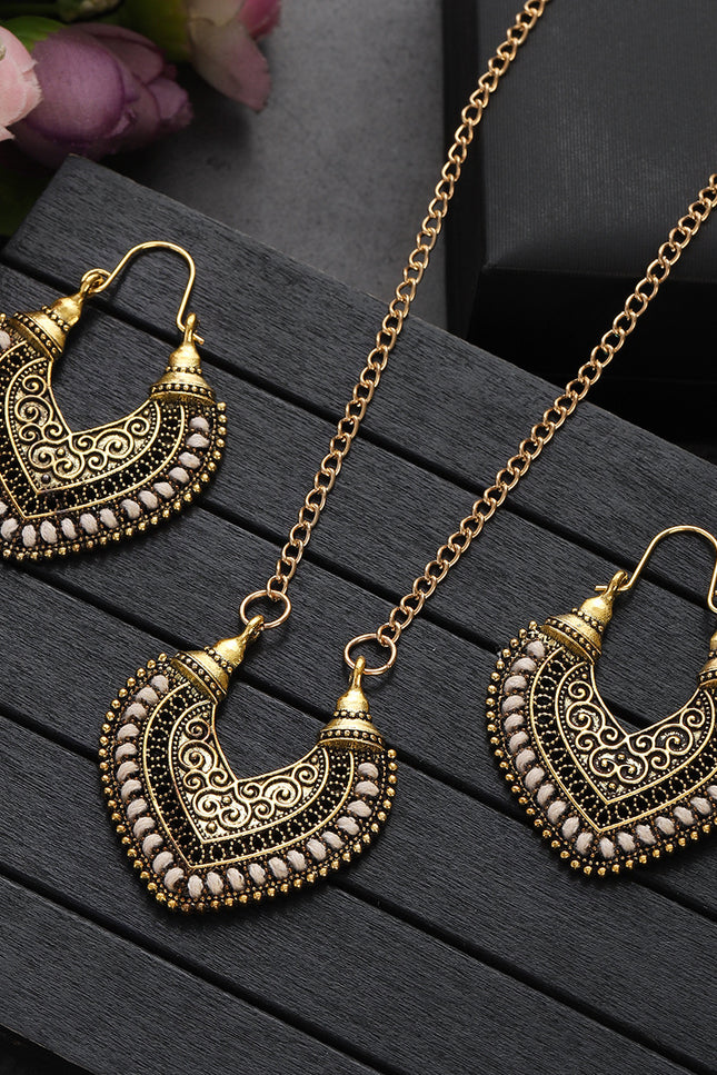 Colored Rope Winding Earrings Necklace Two-piece Set