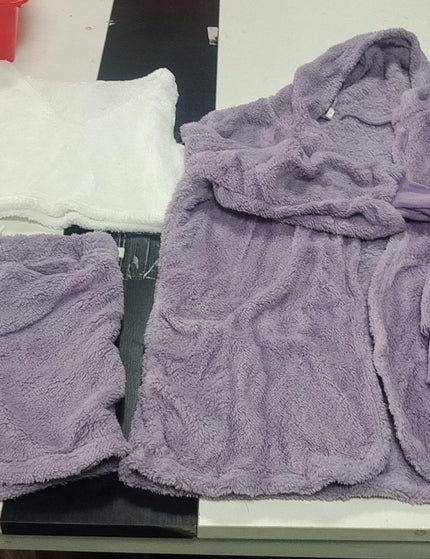 3pcs Womens Clothing Long Sleeve Crop Tank Top And Drawstring Shorts Pajama Set