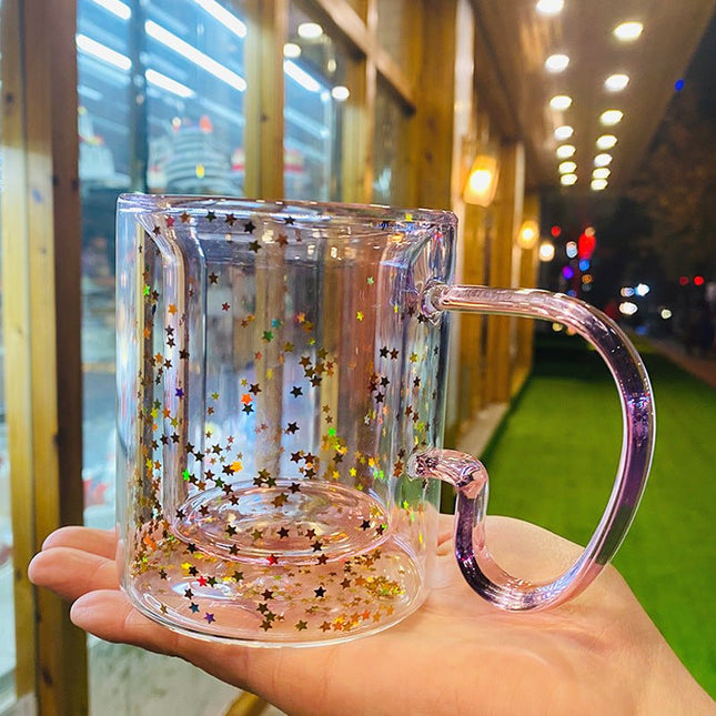 Water Cup Heat Insulation And Anti-scald Handle Cups For Lovers Gift